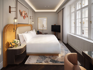 Ensemble de mobilier de chambre d'<span class=keywords><strong>hôtel</strong></span> classique et élégant, personnalisable, avec tête de lit capitonnée et fauteuil d'appoint pour chambre d'<span class=keywords><strong>hôtel</strong></span> - Product Image 2