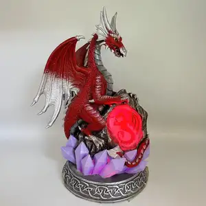 Aanpasbare Hars Led Lamp Dragon Sculptuur Desktop Decoratie