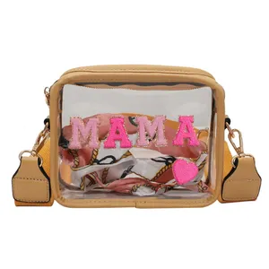 Wholesale PVC Women's Messenger Purse Custom Sticker Crossbody Bags Clear Crossbody Bag