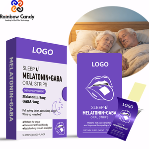Vente en gros de bandes orales à dissolution rapide Sleep Well Melatonin + GABA, véganes, sans gluten, pour soulager le stress nocturne, améliorer la mémoire, pour adultes - Product Image 1