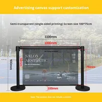 Barrière de file d'attente en acier inoxydable de 1,0 m, type à clipser, garde-corps, clôture, ceinture d'isolation, publicité mobile personnalisée pour restaurant