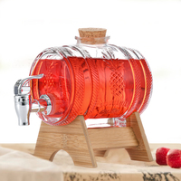 Baril à bière en verre personnalisé de 1L, 3L, 5L, nouveau design en stock, avec bouchon à vis, logo personnalisé imprimé à l'écran