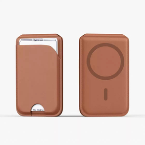 Rotating Shaft Magnetic Card Holder Leather Bracket Stand Vintage Money <b>Clip</b> Billfold Wallet Sleeve Pocket Pouch - Product Image 6