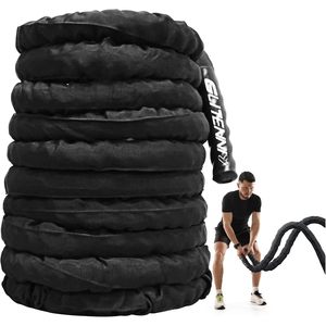Corde da 1 pollice in Nylon nero da battaglia 30 piedi per esercizi di allenamento per la palestra di casa corde da lavoro pesanti per allenamento Fitness - Product Image 1