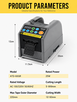 Distributeur automatique de ruban adhésif double face électrique de bureau ATD-60GR, antistatique, en ABS, pour ruban alimentaire, largeur 6-60 mm, facile à utiliser