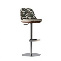 Tabouret de bar pivotant réglable en hauteur, style italien, luxe léger, moderne, pour usage domestique, chaise en métal et tissu