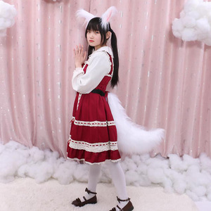 <span class=keywords><strong>Cola</strong></span> de lobo grande hecha a mano para Halloween, orejas y <span class=keywords><strong>cola</strong></span> de animal de peluche, accesorios de cosplay, <span class=keywords><strong>cola</strong></span> de zorro de peluche - Product Image 5