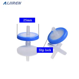 Aijiren-filtro de jeringa HPLC, membrana hidrofílica estéril PVDF, 25mm, 0.22um