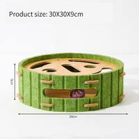 Kit de Jouets pour Chat Écologique Haut de Gamme en Bois et Feutre, avec Plume Tournante, Disque Rotatif Durable, Balle et Griffoir Stable pour Chats et Chatons
