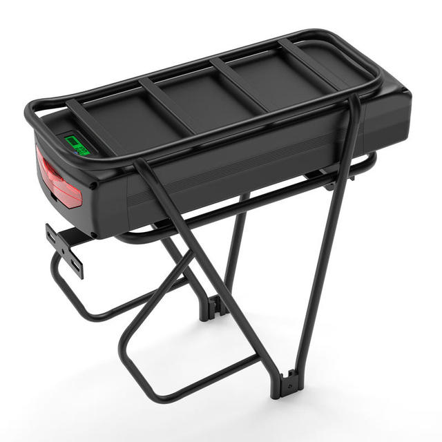 Ebike Lithium Ion Battery 36V36Ah 48V25Ah 27Ah 52V27Ah with Rear Rack 50A/60A BMS 4A Charger Plastic Fits 250W-3000W