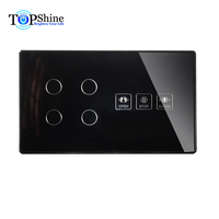 Topshine 147 tipi Alexa ve Google ev etkin 5 ila 8 Gang Dimmer Fan perde serbestçe kombine Wi-Fi akıllı dokunmatik anahtarı