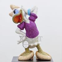 Escultura de Cristal con Diamantes Swarlow Personalizada, Hecha de Resina, Escultura Artística de Mickey, Pato Donald, Pato Amarillo