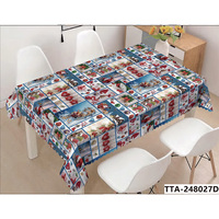 Nappe de table rectangulaire en plastique imprimée pour Noël, écologique et durable, idéale pour les fêtes de Noël, les dîners en famille, les banquets de fin d'année, en intérieur