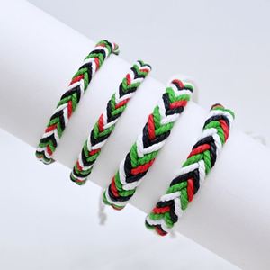 Pulseras de la Amistad Personalizables Estilo Árabe Hechas a Mano, Pulseras de Cuerda Trenzada Palestina Color Sandía para Revendedores - Product Image 5