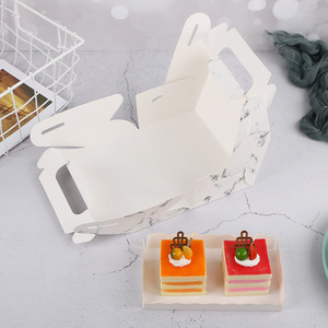 Boîtes en papier recyclables de qualité alimentaire avec poignée, emballage portable pour sandwichs et sushis, avec logo personnalisé - Product Image 2