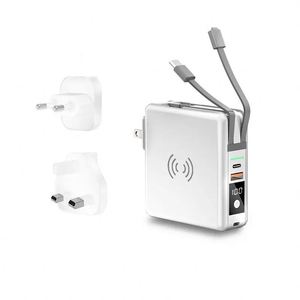 2-In-1 Quick Power Bank 10000Mah Wireless Ac <b>Adapter</b> Travel Pd18w Led Display Magnetic Portable Fast Charger Built-In - Product Image 1
