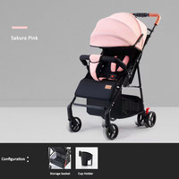 JXB 2023-Poussette pliante ultralégère pour bébé-Chariot de paysage pour nouveau-né avec caractéristiques confortables d'assise et de couchage