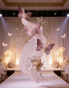 Decorazione Floreale Gigante a Forma di Farfalla Rosa, Drappeggio di Fiori Artificiali Fatti a Mano per Sfondo Matrimoniale, Baby Shower, Eventi e Feste - Product Image 5