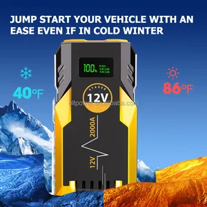 Emergency Auto Jump Starter 12V 24V 24000mAh Portable Car Booster Start Power Bank Dead Battery Jumper With Air Compressor