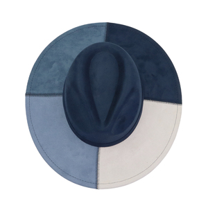 New bán buôn chắp vá thiết kế rộng vành FEDORA mũ lớn vành sombreros thời trang phương Tây Đảng Casual Top hat - Product Image 3