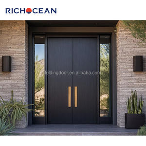 <span class=keywords><strong>Porte</strong></span> d'entrée avant en aluminium au design moderne Richocean Portes d'entrée principales résidentielles extérieures en métal avec longue poignée - Product Image 5