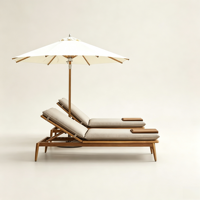 Chaise longue de plage d'extérieur, chaise inclinable imperméable avec protection solaire pour patio, piscine, villa, hôtel, balcon, jardin, bassin