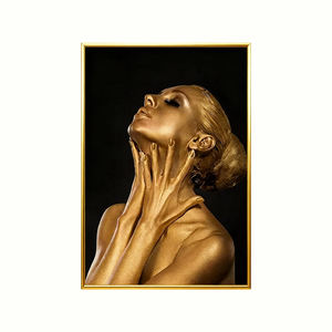 Ritratto Moderno ad Acquerello <span class=keywords><strong>di</strong></span> <span class=keywords><strong>Donne</strong></span> Nere, Arte Murale che Tocca il Viola, Stampe <span class=keywords><strong>di</strong></span> Mezzo Volto per Decorazione Casa e Camera da Letto - Product Image 1