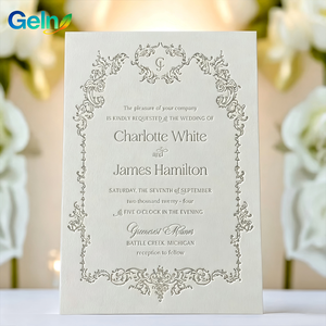 Promotion de prix de gros, impression personnalisée professionnelle, carte de vœux élégante et luxueuse pour mariage - Product Image 1