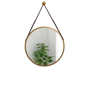 Gold mirrors decor mirror glass wall Decorative Antique Black Gold Metal Frame Rope henging mirror belt