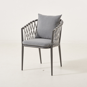 Moderno Nuevo Diseño Hotel Café Restaurante Muebles Cuerda de Aluminio Tejido Silla Apilable Nuevo Color Silla de Comedor - Product Image 5