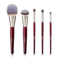 Set de 2 pinceaux cosmétiques pour le contour du visage, poudre et blushing, poils synthétiques de haute qualité, tube d'or, pinceau de mise en évidence de marque privée