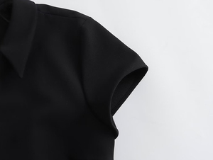 Vestido de Traje de Manga Corta Casual de Moda para Mujer, Novedad de Primavera, Gris, Ajustado, con Logotipo Personalizable y Cintura que Realza la Figura - Product Image 5