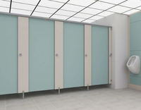 Brikley Diseño moderno 12mm HPL Panel Inodoro Cubículo Impermeable Grano de madera Ducha Partición para urinarios públicos
