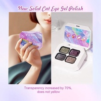 R S Nail Hema-Free Solid Cream Cat Eye Gel Manucure Palette 4 Couleurs Magnétique Soak Off LED Gel Vernis À Ongles Ensemble
