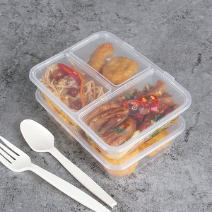 Đưa Ra Microwavable 3 Ngăn Nhựa Dùng Một Lần Thực Phẩm Giao Hàng <span class=keywords><strong>Container</strong></span> Với Nắp - Product Image 6