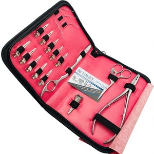 Kit de herramientas de extensión de cabello de acero inoxidable incluido, pinzas para el cabello, pinzas para el cabello, maquinilla de afeitar en un kit con logotipo personalizado - Product Image 1