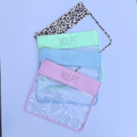 Sacs de rangement transparents personnalisables pour projets de broderie au point de croix, sacs de rangement imprimés, pochettes à fermeture éclair en toile, plastique et PVC pour maquillage