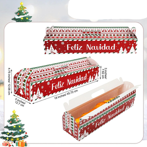 8299 giáng sinh màu đỏ bông tuyết in <span class=keywords><strong>ham</strong></span> bánh mì Bìa hộp có tay cầm để đóng gói thực phẩm dễ dàng để lắp ráp <span class=keywords><strong>ham</strong></span> bánh mì hộp - Product Image 2