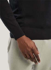Pull en laine mélangée essentiel pour l'hiver, col rond, pour homme, tricot minimaliste, anti-rides, anti-boulochage - Product Image 2