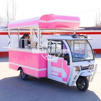 Camion de restauration électrique à trois roues en acier inoxydable, cuisine complète, suivi GPS pour la vente de hot-dogs, de fast-food, de snacks et de glaces, service mobile
