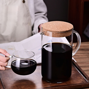 Jarra de Vidro para Café de Grande Capacidade com Tampa de Cortiça, Jarra de Vidro Borossilicato Resistente ao Calor para Chá Gelado - Product Image 3
