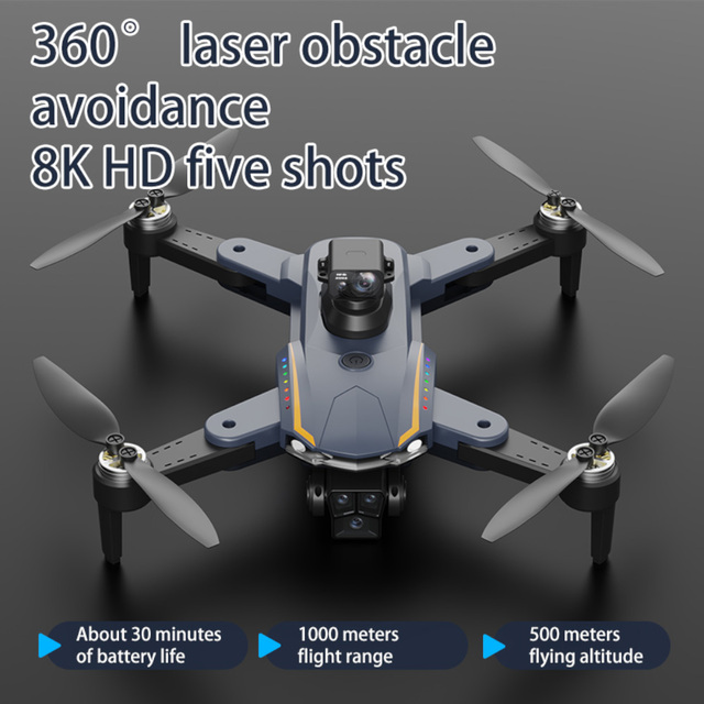 4-Way Obstacle Avoidance Brushless Quadcopter, Altitude Hold RC Drone for Starter Practice Toy