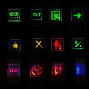 المدخل الطوارئ النار الإضاءة علامة خروج ضوء قابل للتعديل اثنين LED رؤساء بطارية قابلة للشحن النسخ الاحتياطي علامة خروج