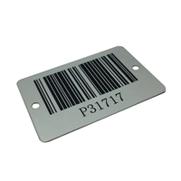 Medalla de aluminio grabada con láser en blanco o negro personalizada, número de serie, código QR, etiquetas de activos de código de barras para negocios o regalos