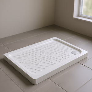 Receveur de douche rectangulaire en céramique Dolomite Gemma 80 x 100 cm H 7 cm avec rainures de drainage pour salle de bain - Product Image 3