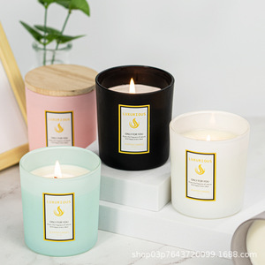 Wholesale 8oz 10oz 12oz 14oz 15oz 16oz 20oz glass containers vessels for candle making with wooden lids empty luxury candle jars