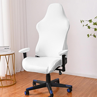 Housse de chaise de bureau, de jeu et de chambre antidérapante en soie de lait et élasthanne extensible, personnalisable