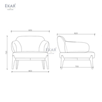 Fauteuil baril moderne avec pieds en bois, fauteuil d'appoint en tissu bouclé, fauteuil lounge minimaliste pour la décoration du salon et de la chambre