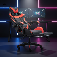 Chaise de jeu en cuir confortable de haute qualité, design ergonomique, pivotante, réglable en hauteur avec repose-pieds