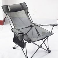 Chaise pliante plate de Brown en métal de camping, chaise pour aller camper
